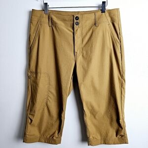 Prana Mustard Yellow Camel Capri Pants NWT